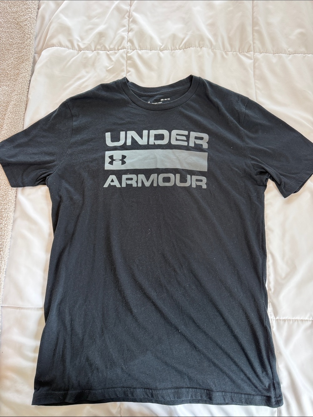 Under Armour Black Short-Sleeve Logo Tee with Gray Branding